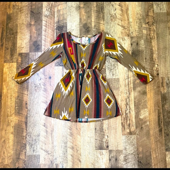 Brown Aztec pattern dress - Picture 1 of 3